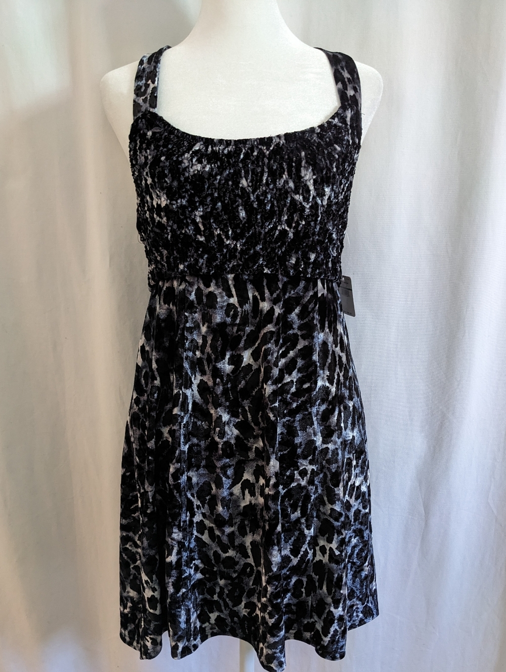 New Intimately Free People Virgo Moon Silver  Combo Velvet Mini Dress Large $98